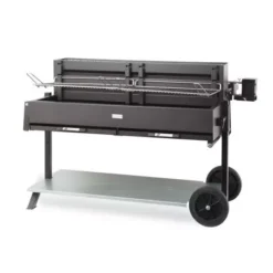 Barbecue Mechoui Acier Noir Sur Chariot Exception 120 Cm