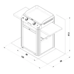 Chariot Plancha Fusion 60 Gris Cargo 2024 - ENO -Le Coin du Grill chariot ferme 2022 pour plancha fusion 60 gris cargo eno 5