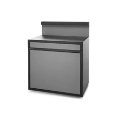 Support Desserte Acier Ferme Noir Et Gris Mat