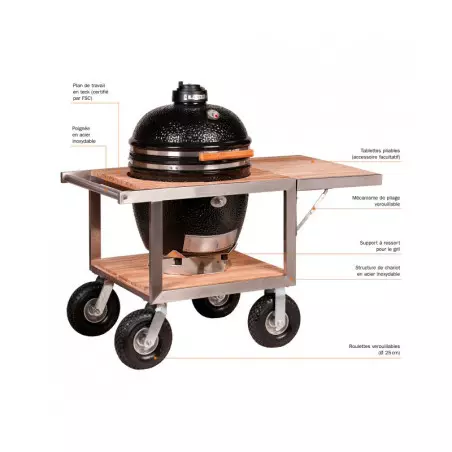 Barbecue Ceramique Kamado MONOLITH Pro 2.0 Noir Sur Chariot Buggy 2 Barbecue Ceramique Kamado MONOLITH Pro 2.0 Noir Sur Chariot Buggy â Image 2