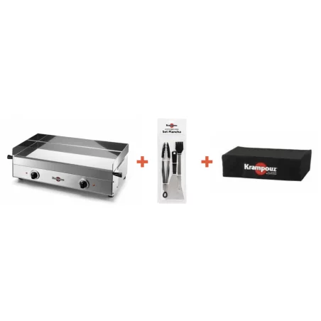 Pack + Plancha Electrique KRAMPOUZ Inox - Design - 65X39 1 Pack + Plancha Electrique KRAMPOUZ Inox - Design - 65X39