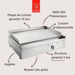 Plancha Elec PLANET Chef 55 Plaque Lisse (Réf. 240005) -Le Coin du Grill plancha elec planet chef 55 plaque lisse ref 240005 2