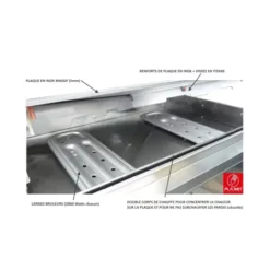 Plancha Gaz Encastrable Inox Oasi 80 Cm Plaque Lisse + Couvercle - PLANET -Le Coin du Grill plancha gaz encastrable inox 80 cm 3 feux plaque lisse couvercle planet 5