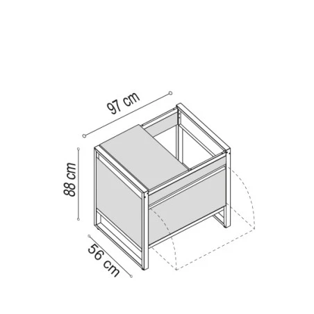 Table Oasi 97 + Plan De Travail Inox - PLANET 2 Table Oasi 97 + Plan De Travail Inox - PLANET â Image 2